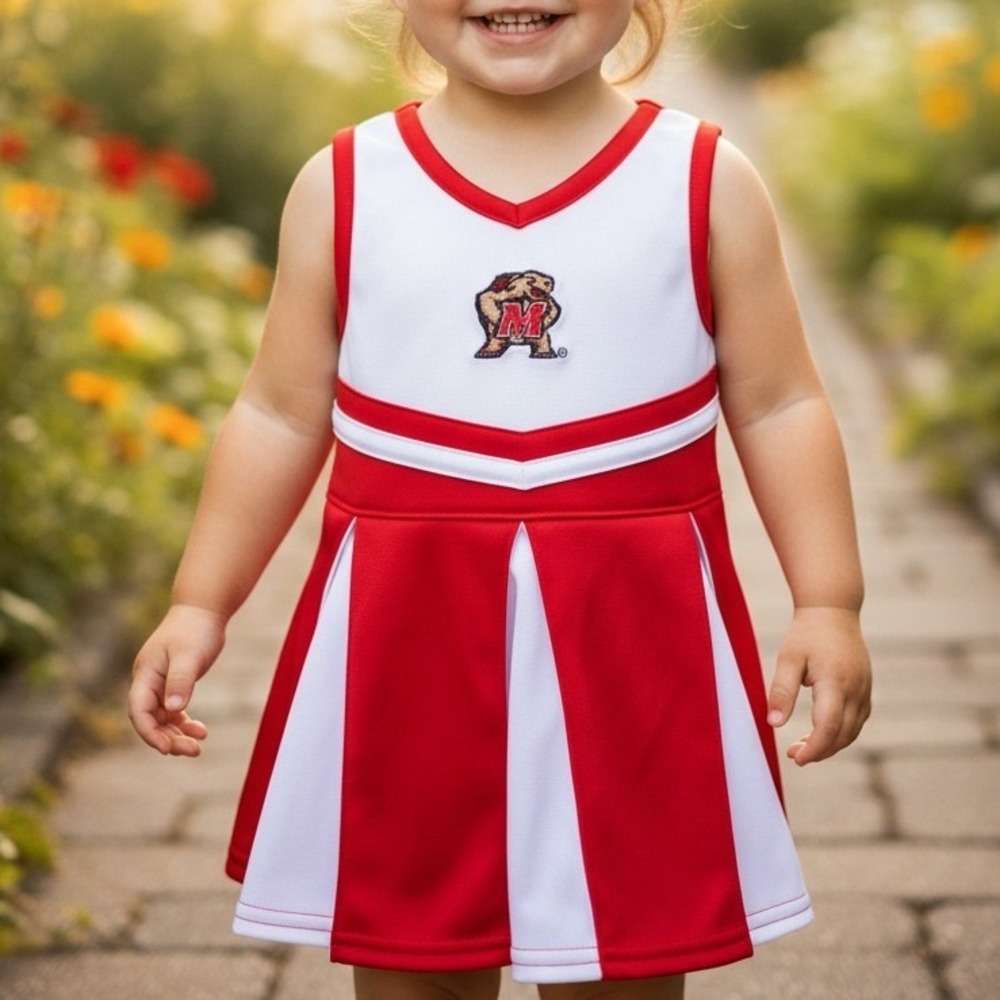 NCAA Maryland Terrapins Infant Toddler Girls' Cheerleader Uniform Outfit - 18M